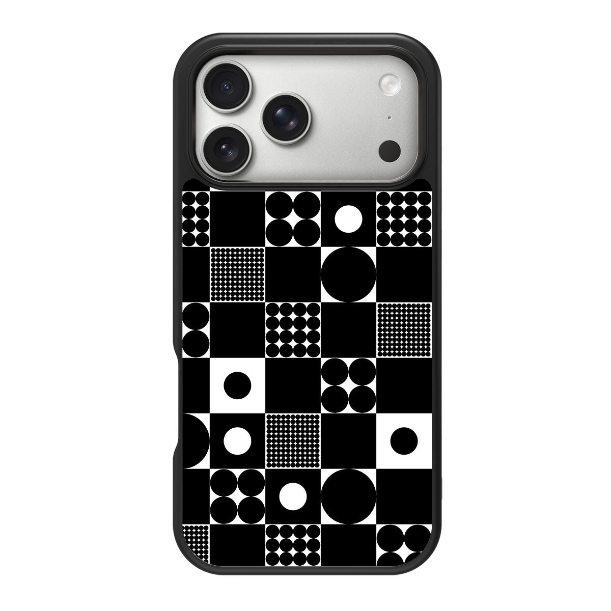 Grid and Orb design back view – iPhone 18 Pro case
