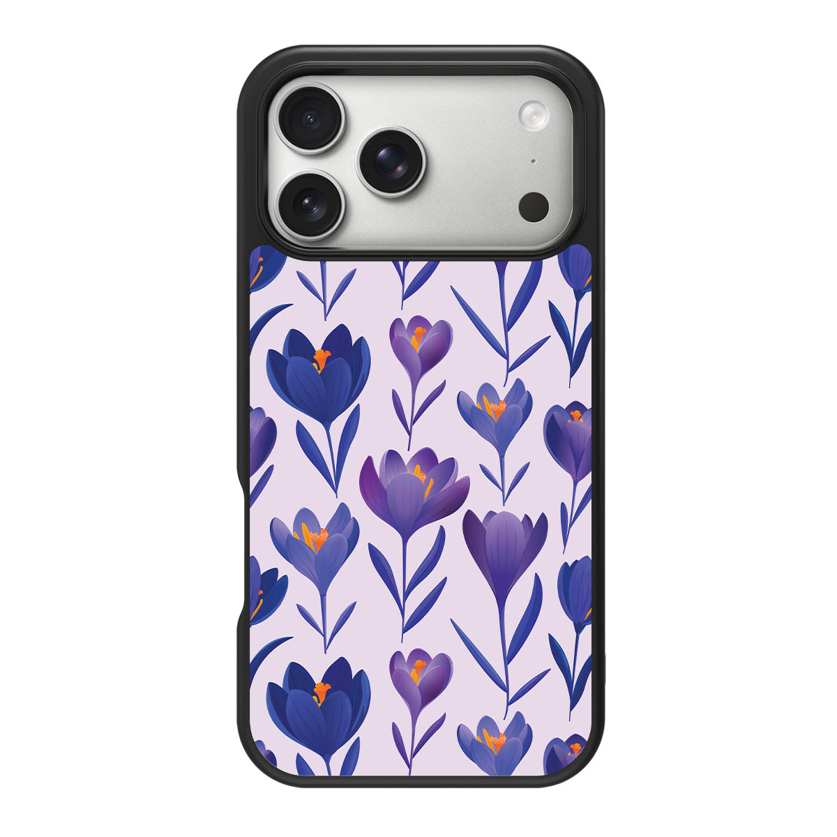 Midnight Crocus design back view – iPhone 18 Pro case