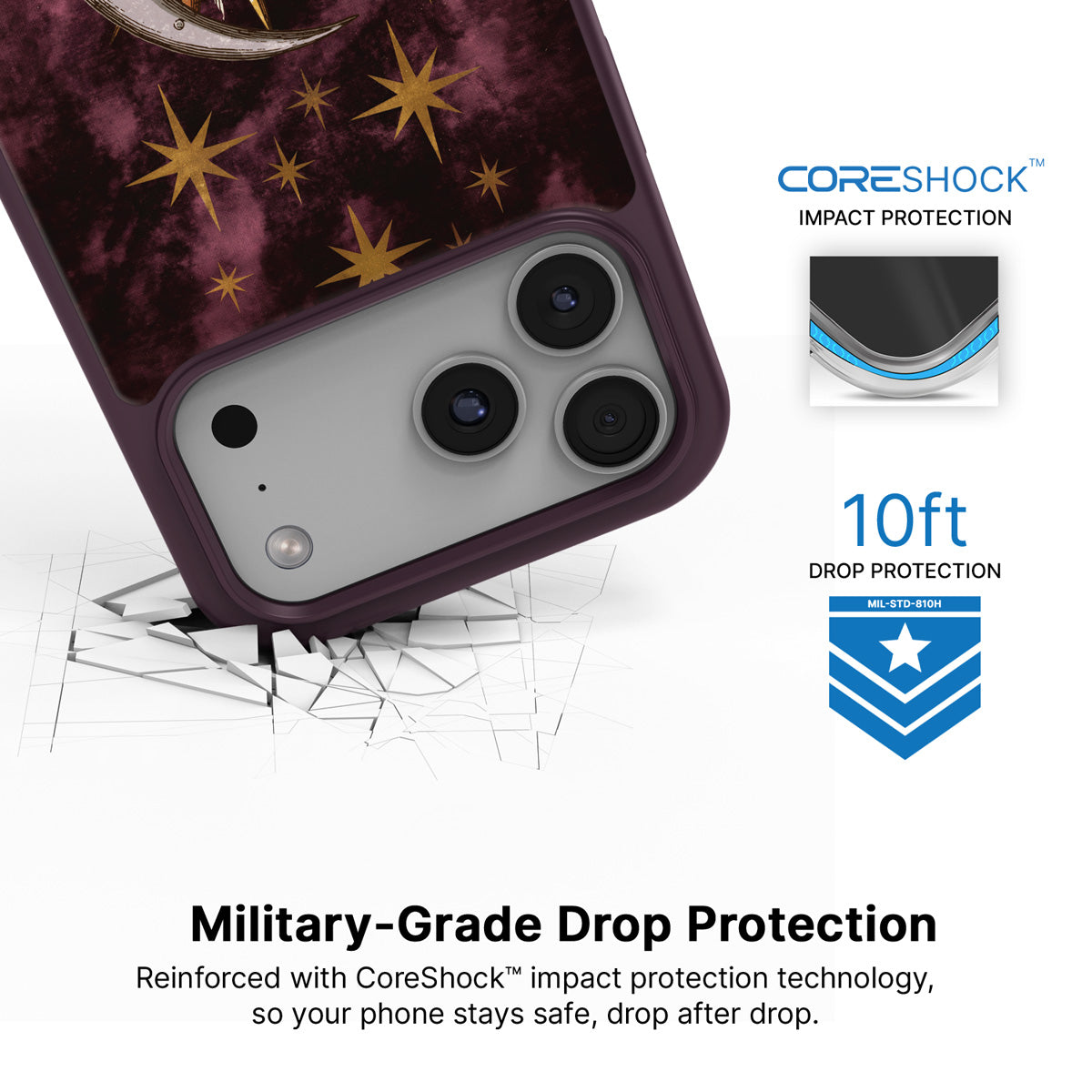 Sun and Moon iPhone 18 Pro case with drop protection