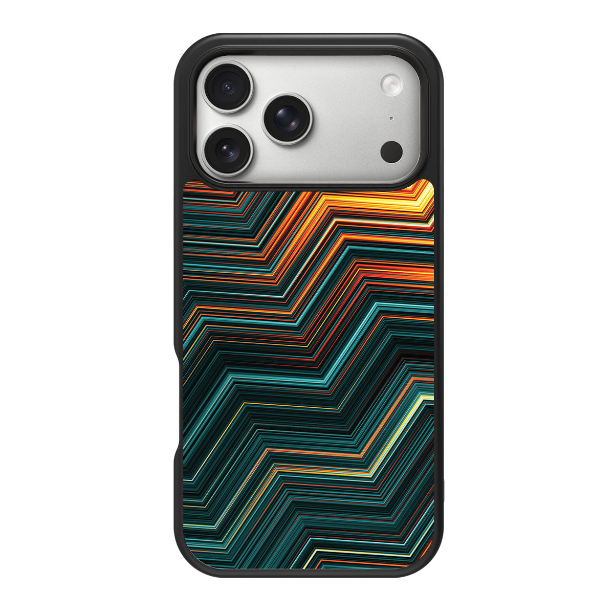 Techno Waves design back view – iPhone 18 Pro case