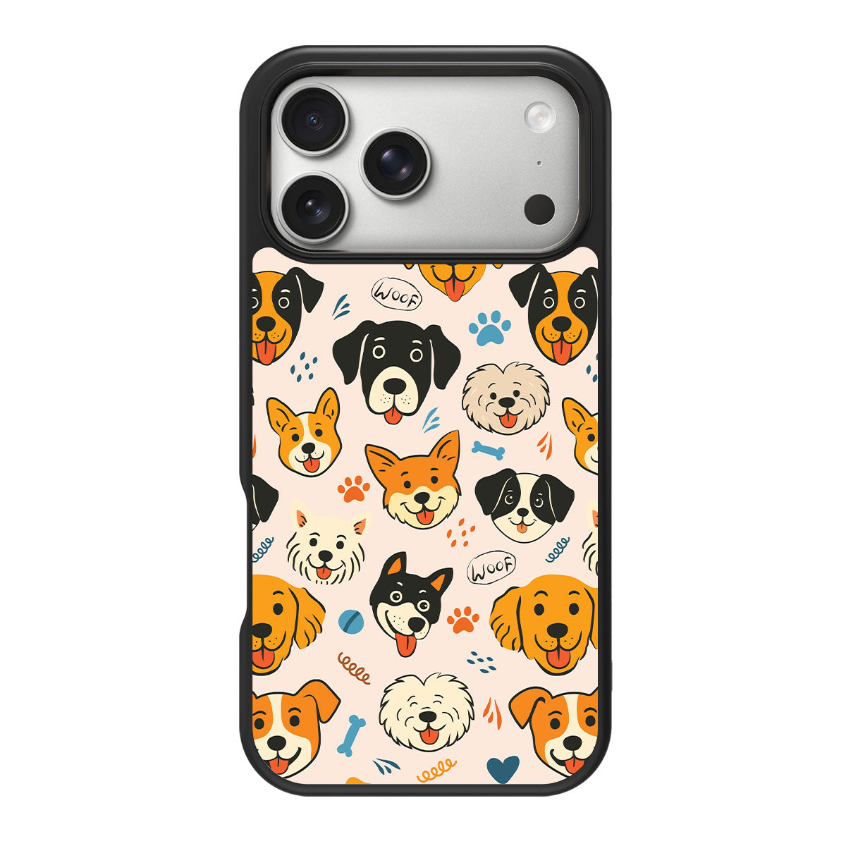 Woof Squad design back view – iPhone 18 Pro case