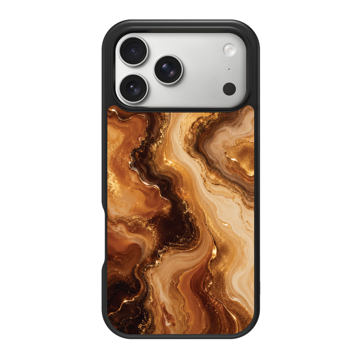 Caramel Swirl design back view – iPhone 18 Pro Max case
