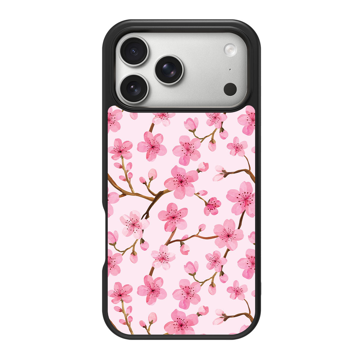 Pink Floral Designer iPhone 18 Pro Max Case – Cherry Blossom | MagSafe