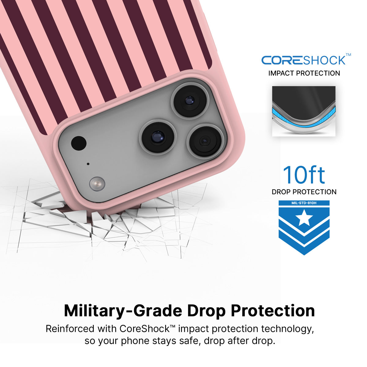 Claret Awning iPhone 18 Pro Max case with drop protection