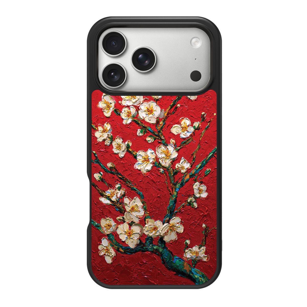 Crimson Blossom design back view – iPhone 18 Pro Max case
