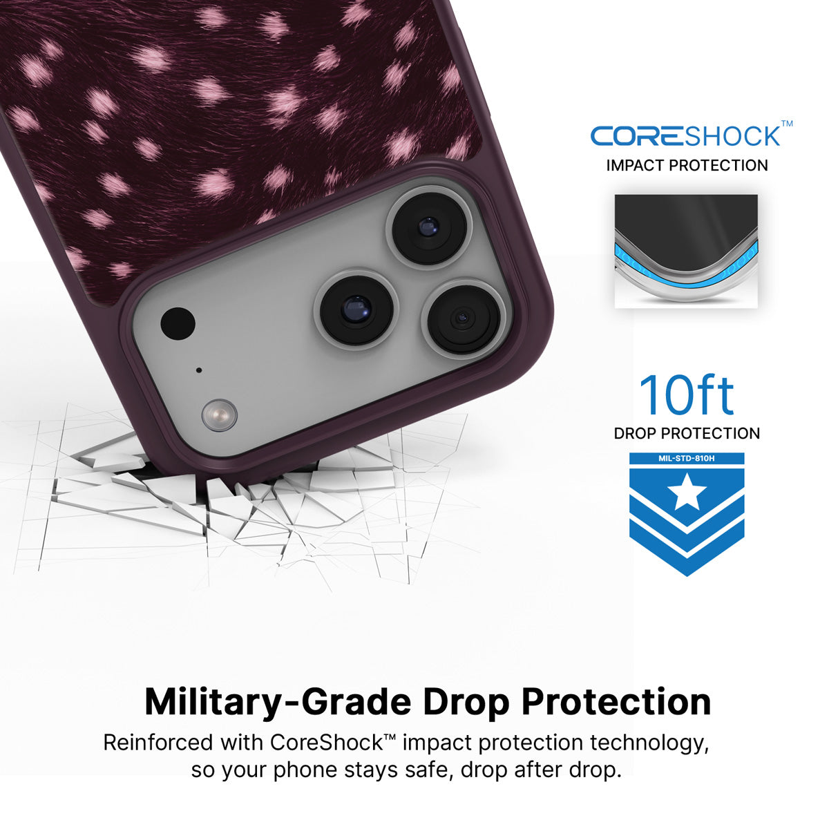 Fawn Spots iPhone 18 Pro Max case with drop protection