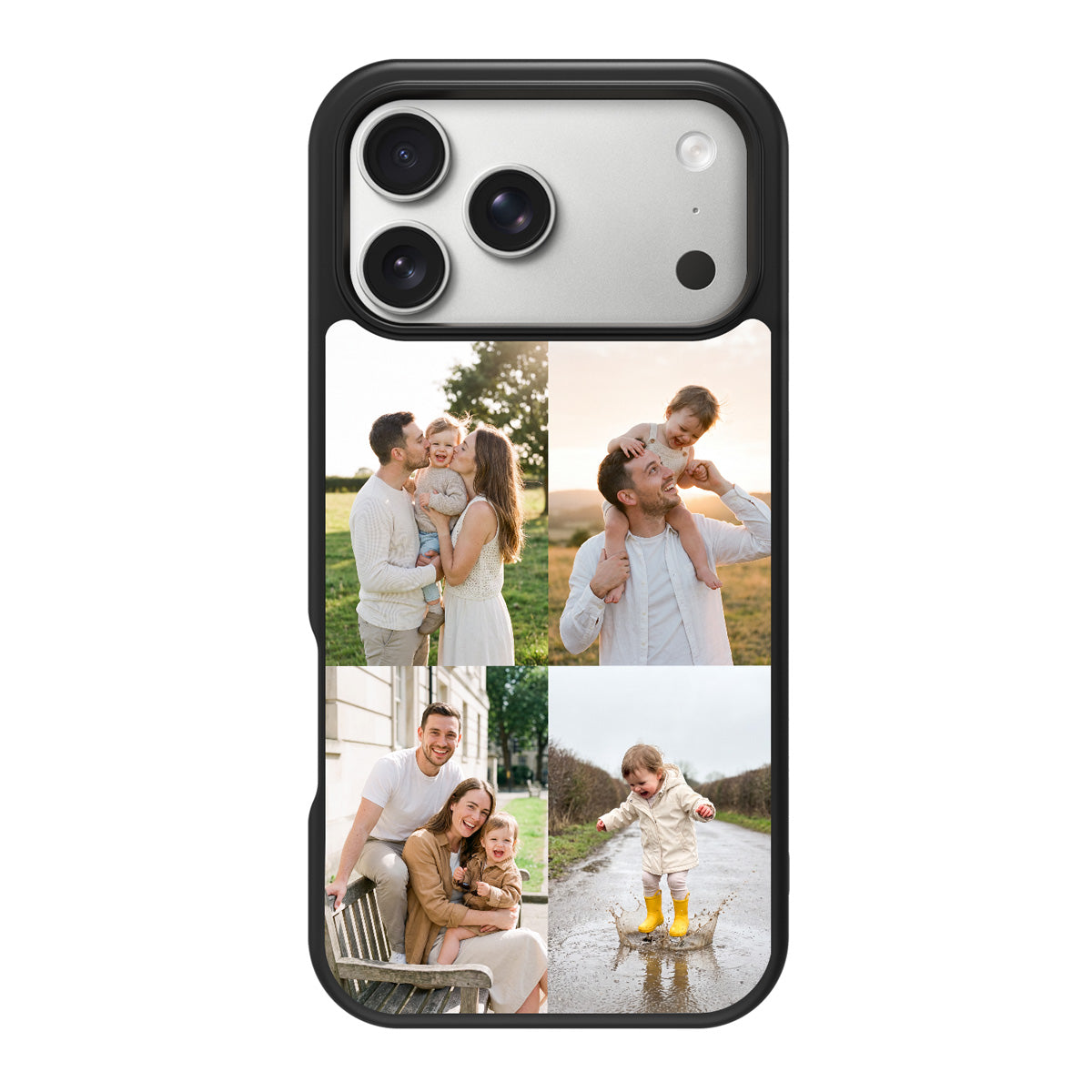 Personalised iPhone 18 Pro Max case – family 4-photo collage design