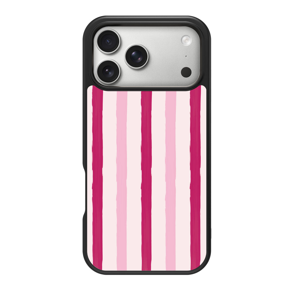 Pink Watercolor Stripes design back view – iPhone 18 Pro Max case