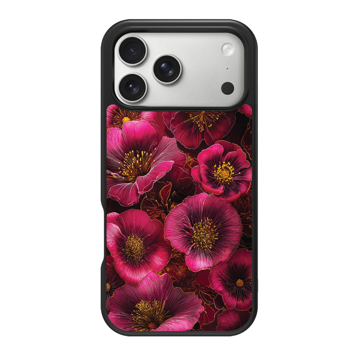 Pink Floral Designer iPhone 18 Pro Max Case – Ruby Flora | MagSafe