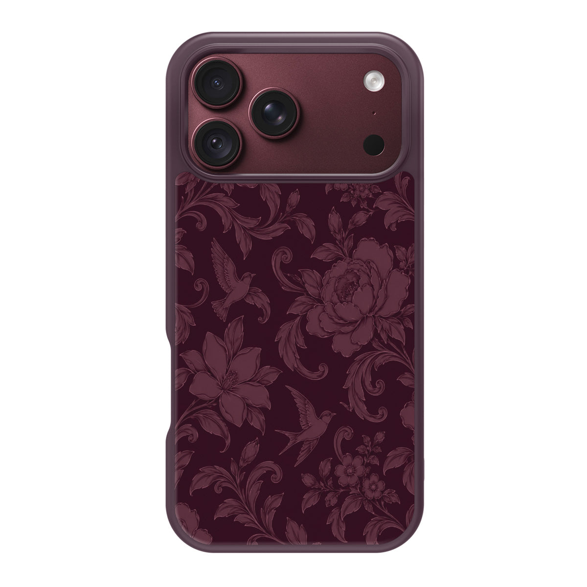 Swallow Damask design back view – iPhone 18 Pro Max case