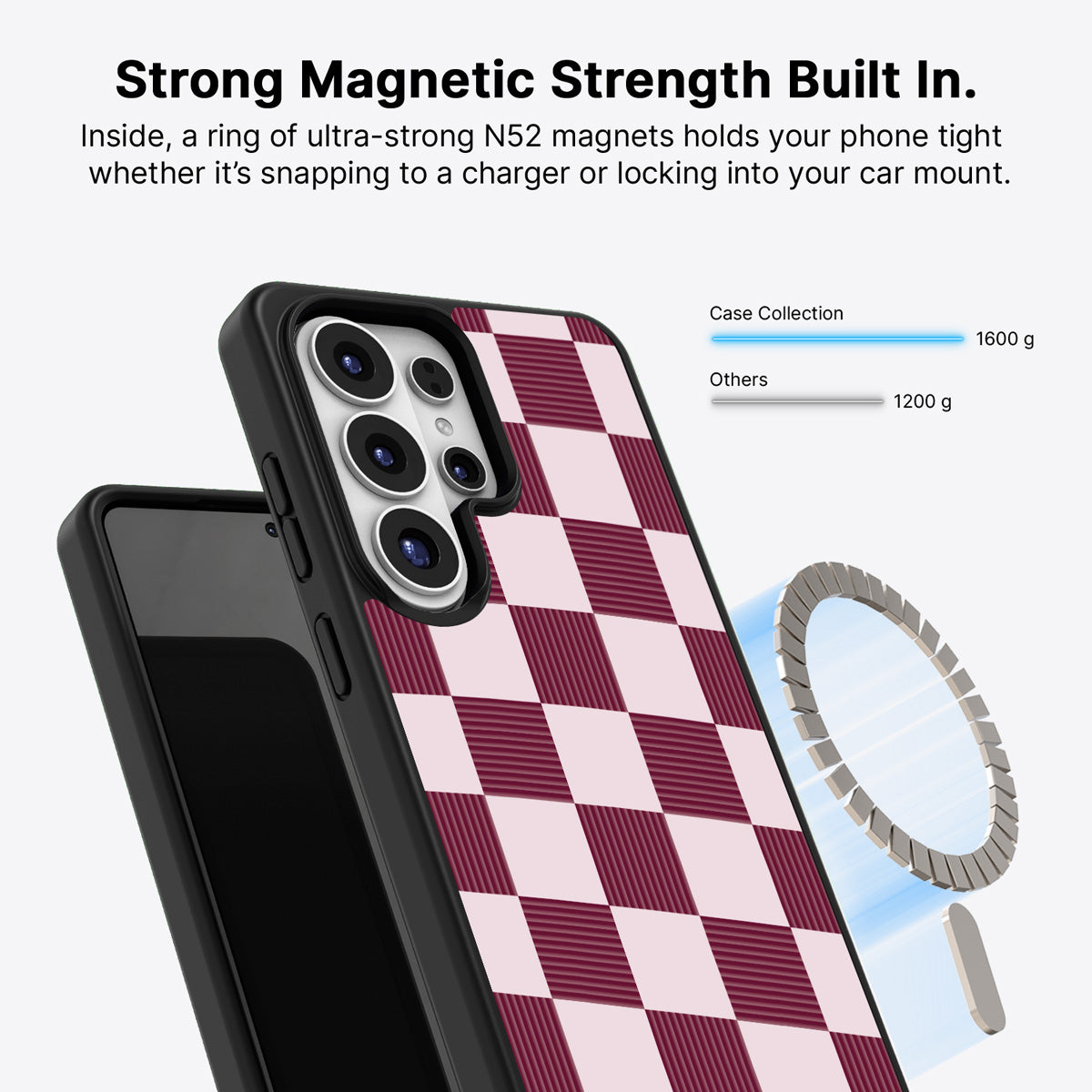 Samsung Galaxy S26 Ultra Qi2 magnetic case with N52 magnets – Majestic Mosaic design