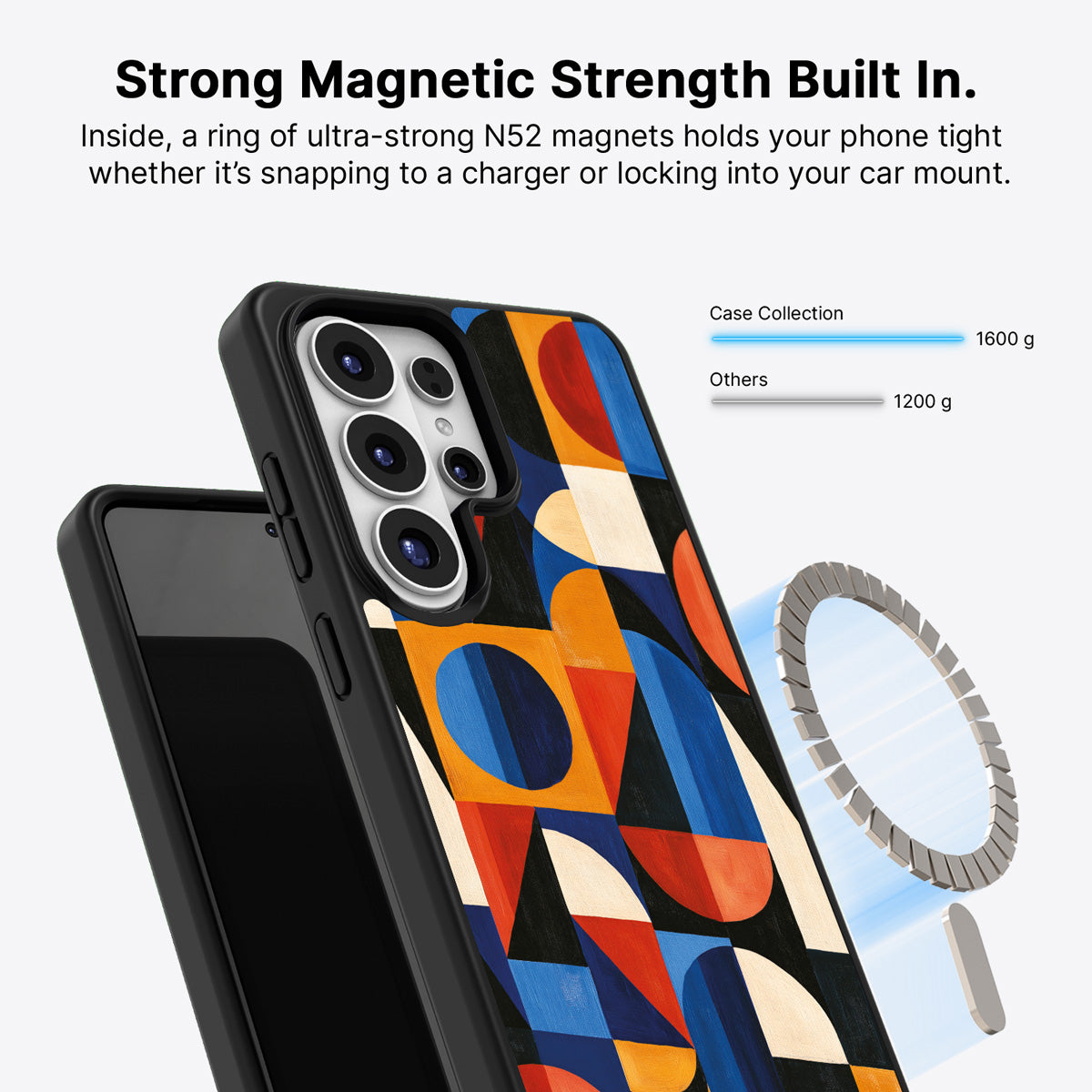Samsung Galaxy S26 Ultra Qi2 magnetic case with N52 magnets – Modernist Muse design