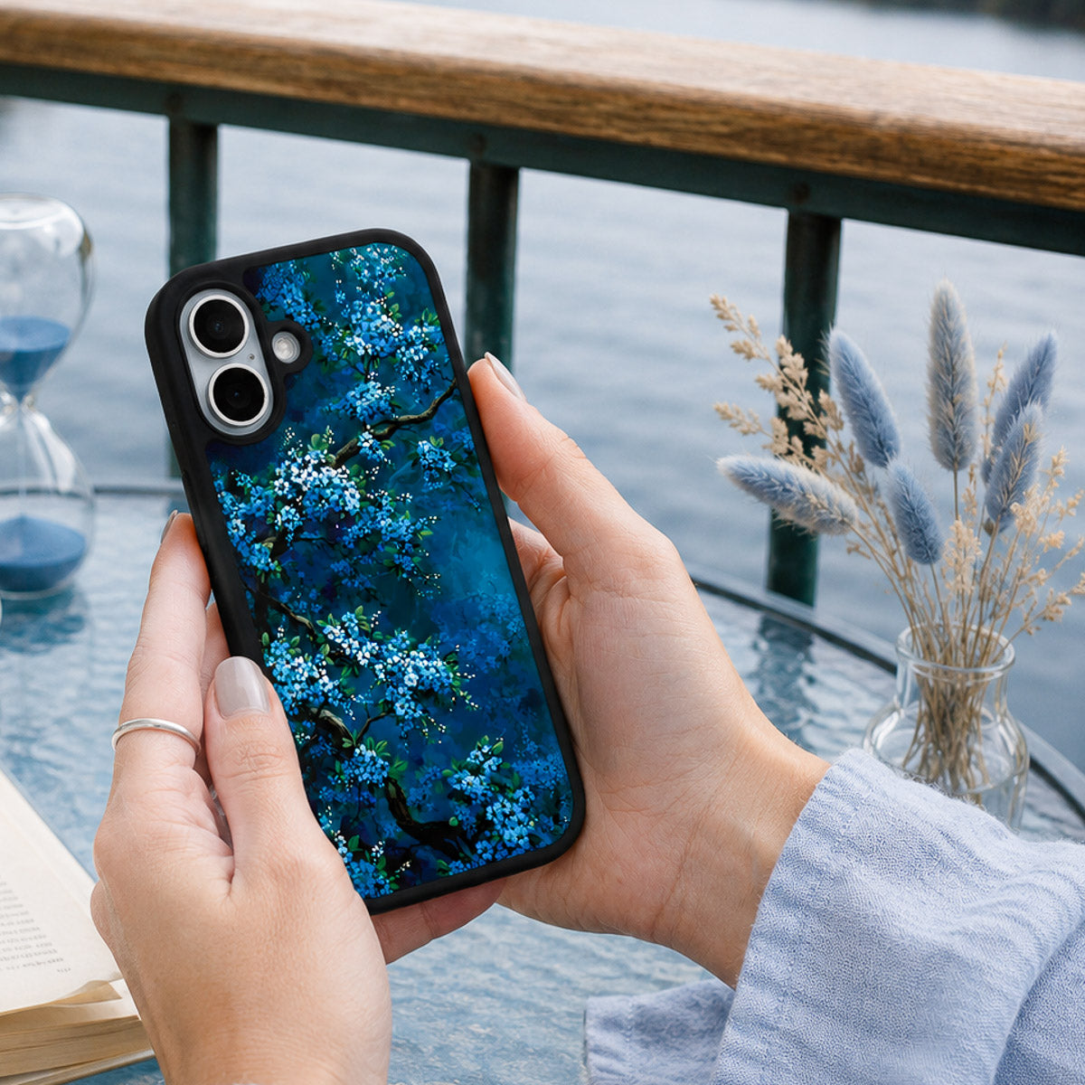 Floral Designer iPhone 16 Case – Moonlit Petals | MagSafe — view 2