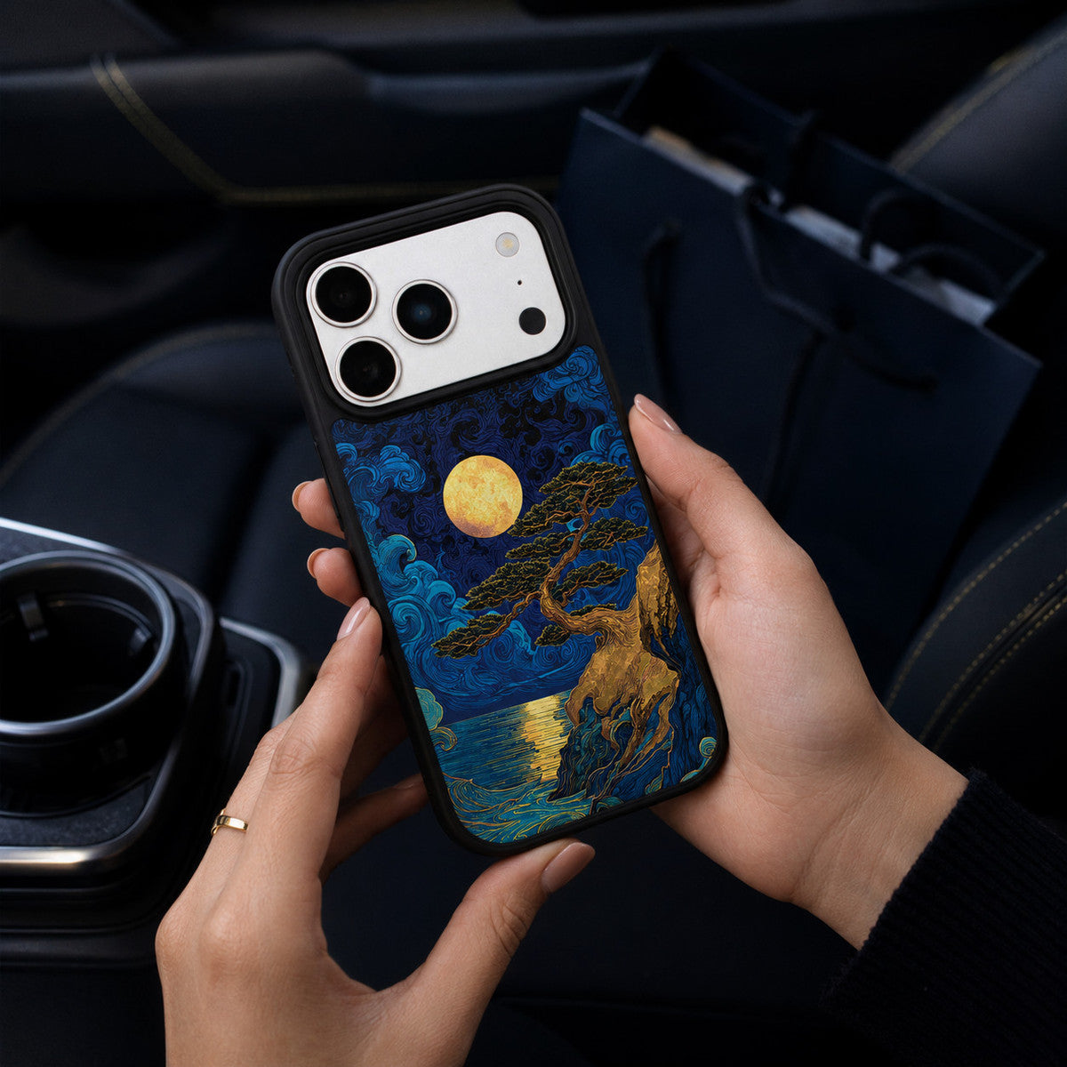 Dark Blue Designer iPhone 18 Pro Max Case – Moonlit Tide | MagSafe — view 3