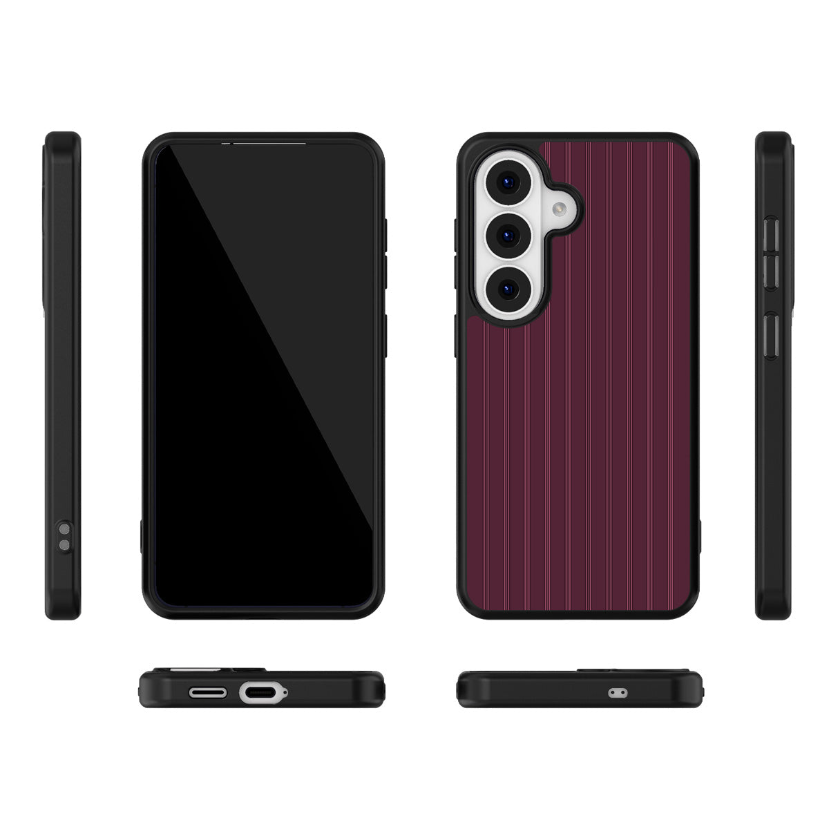 Mulberry Pinstripe Samsung Galaxy S26 case – multi-angle view