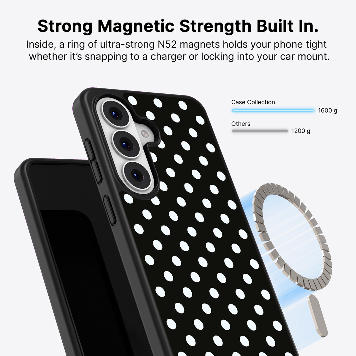 Samsung Galaxy S26 Qi2 magnetic case with N52 magnets – Noir Elite design