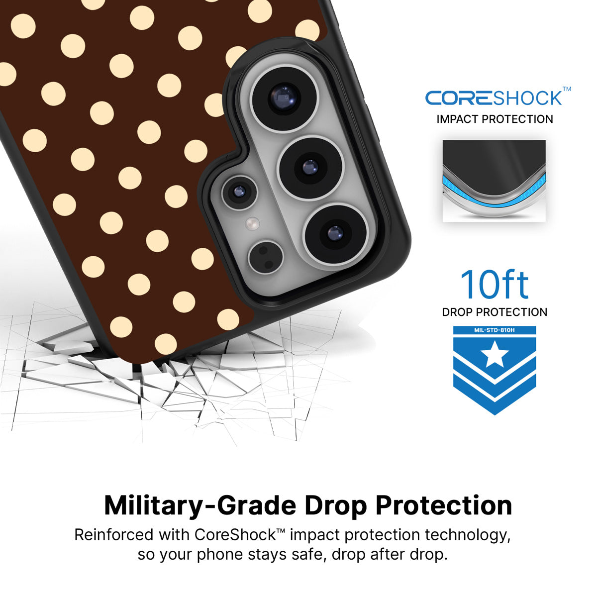 Nutty Choco Samsung Galaxy S26 Ultra case with 10ft military-grade drop protection