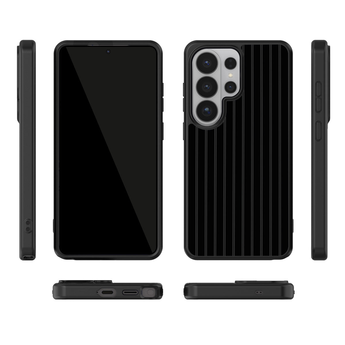 Onyx Pinstripe Samsung Galaxy S26 Ultra case – multi-angle view