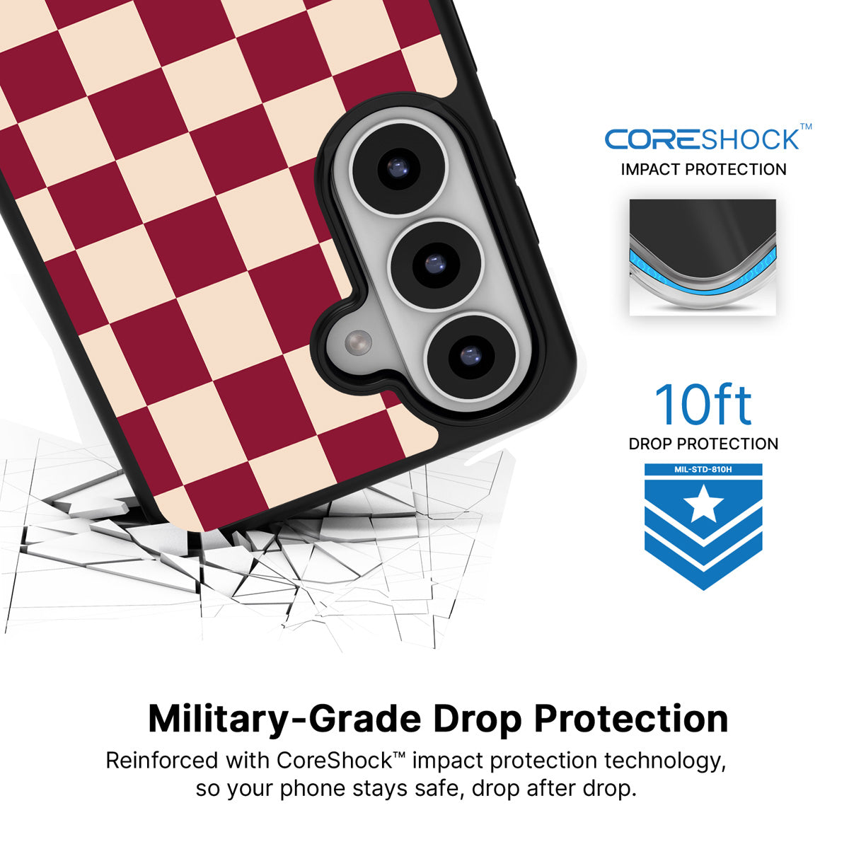 Rouge Board Samsung Galaxy S26 case with 10ft military-grade drop protection