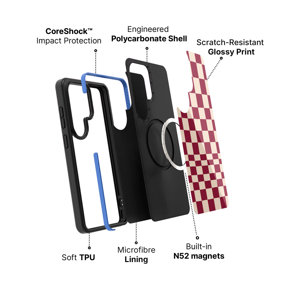 Samsung Galaxy S26 Ultra case construction and features – Rouge Board phone case