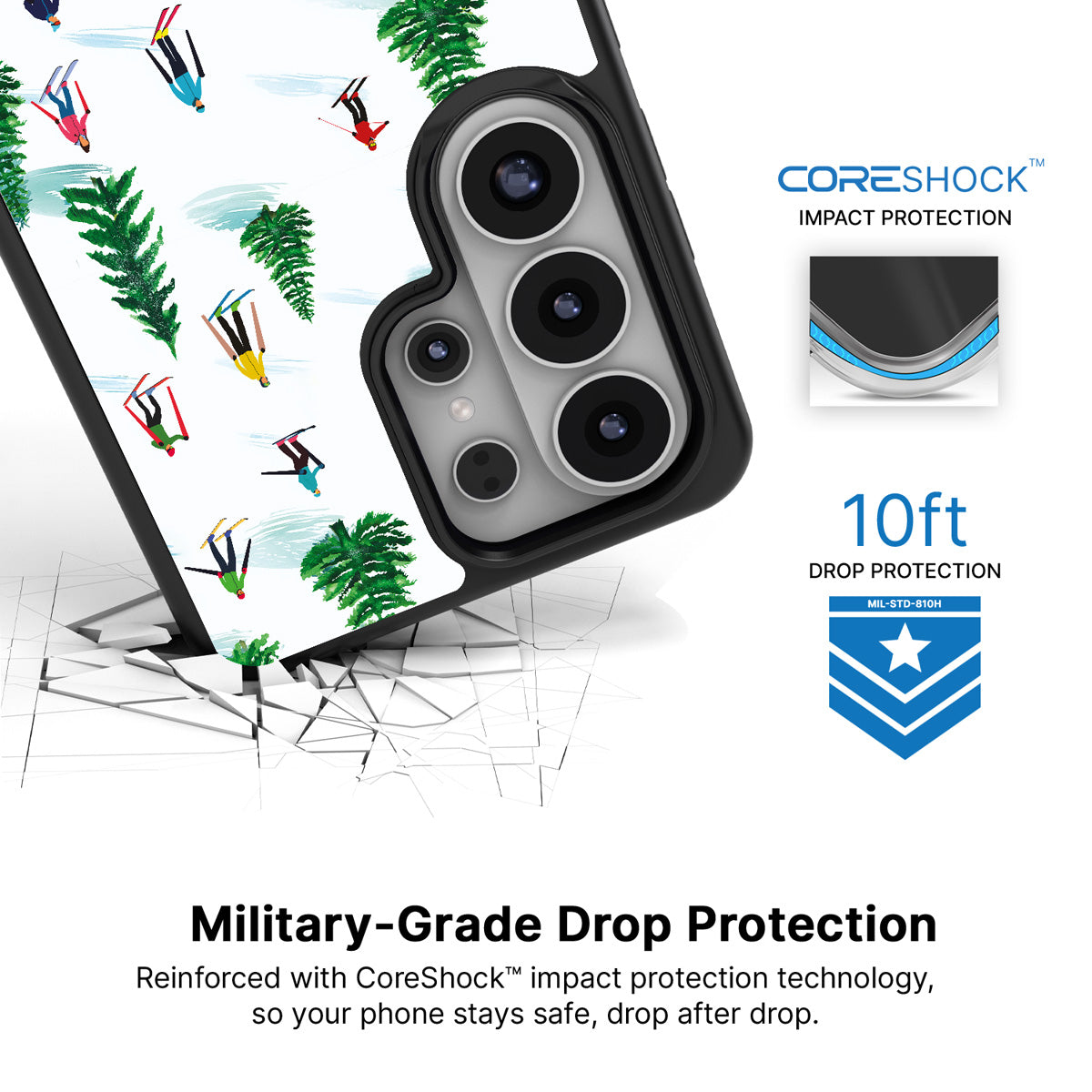 Ski Club Samsung Galaxy S26 Ultra case with 10ft military-grade drop protection
