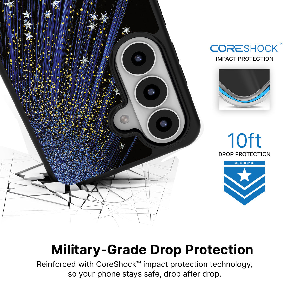 Star Cascade Samsung Galaxy S26 case with 10ft military-grade drop protection