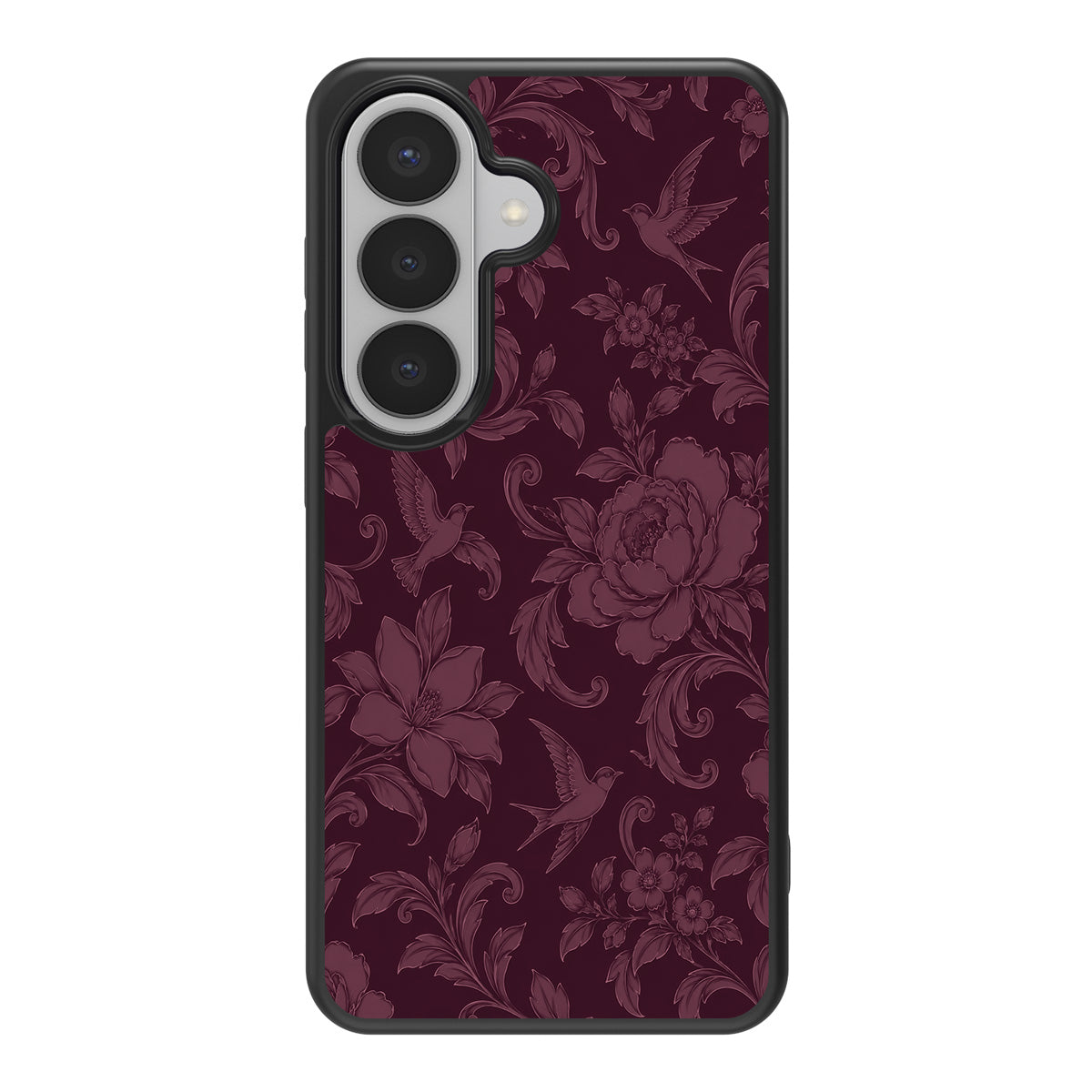 Swallow Damask design back view – Samsung Galaxy S26 case