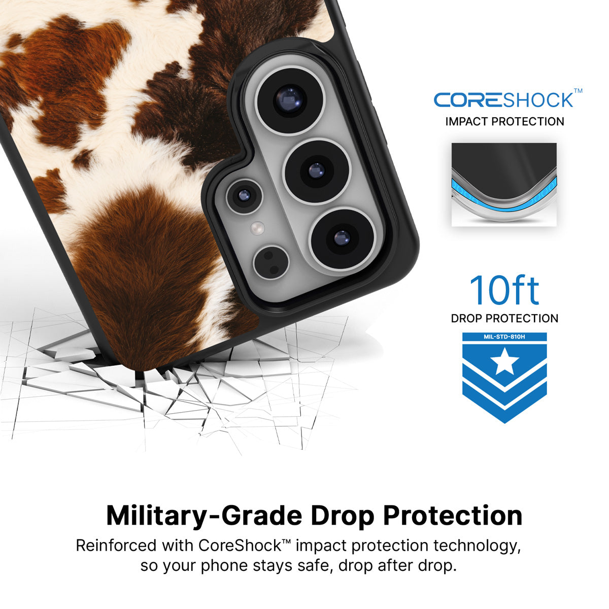 Swiss Cow Samsung Galaxy S26 Ultra case with 10ft military-grade drop protection