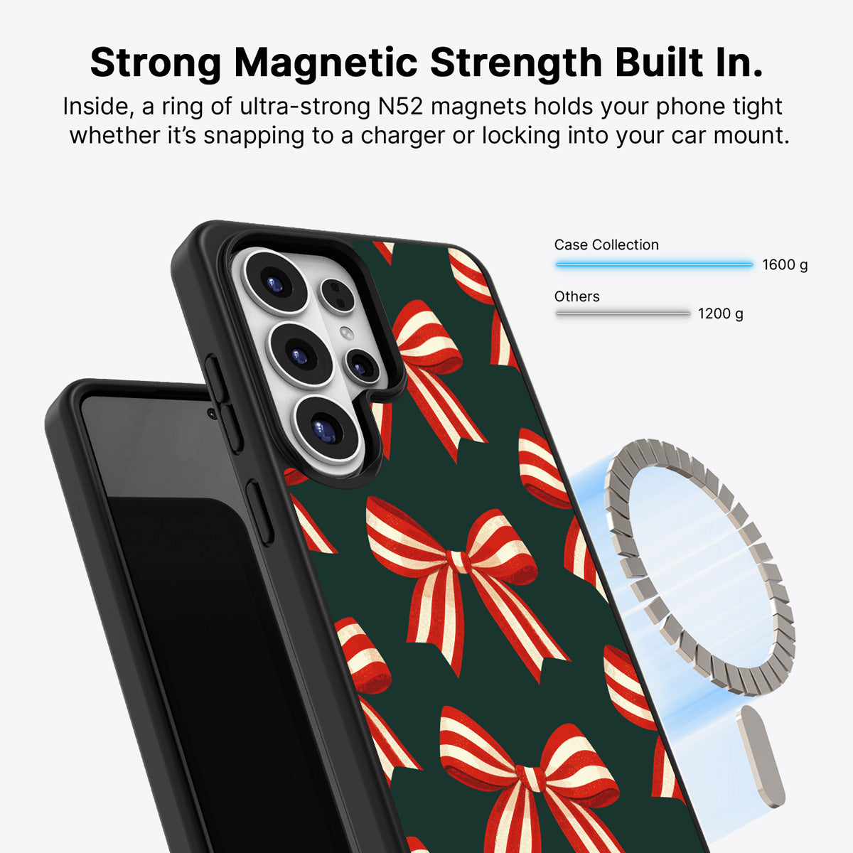 Samsung Galaxy S26 Ultra Qi2 magnetic case with N52 magnets – Velvet Ribbon design