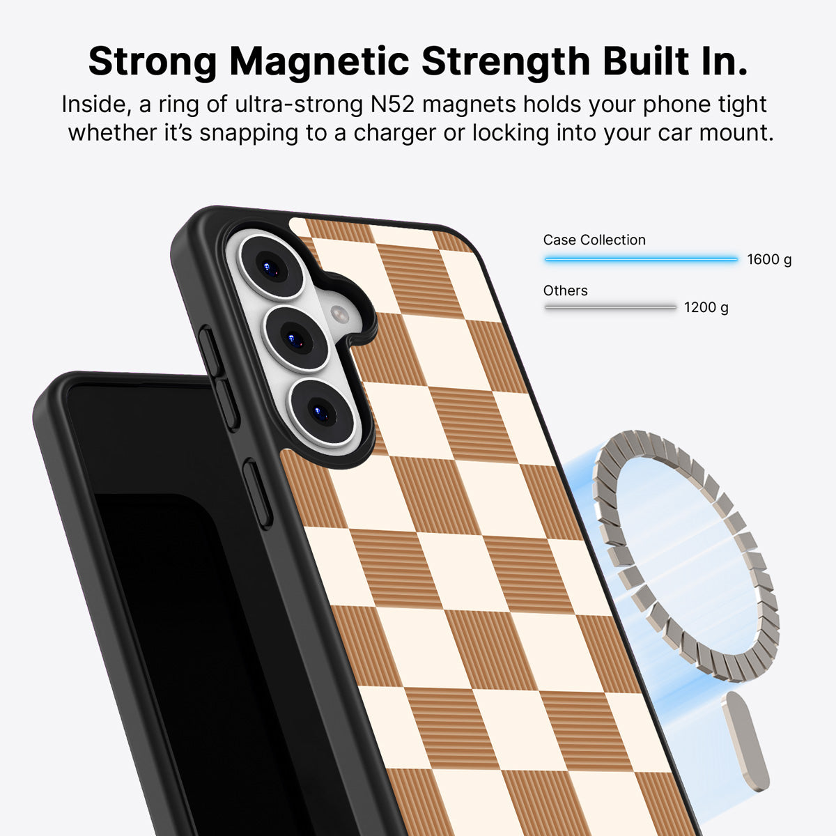 Samsung Galaxy S26 Qi2 magnetic case with N52 magnets – Vintage Mocha design