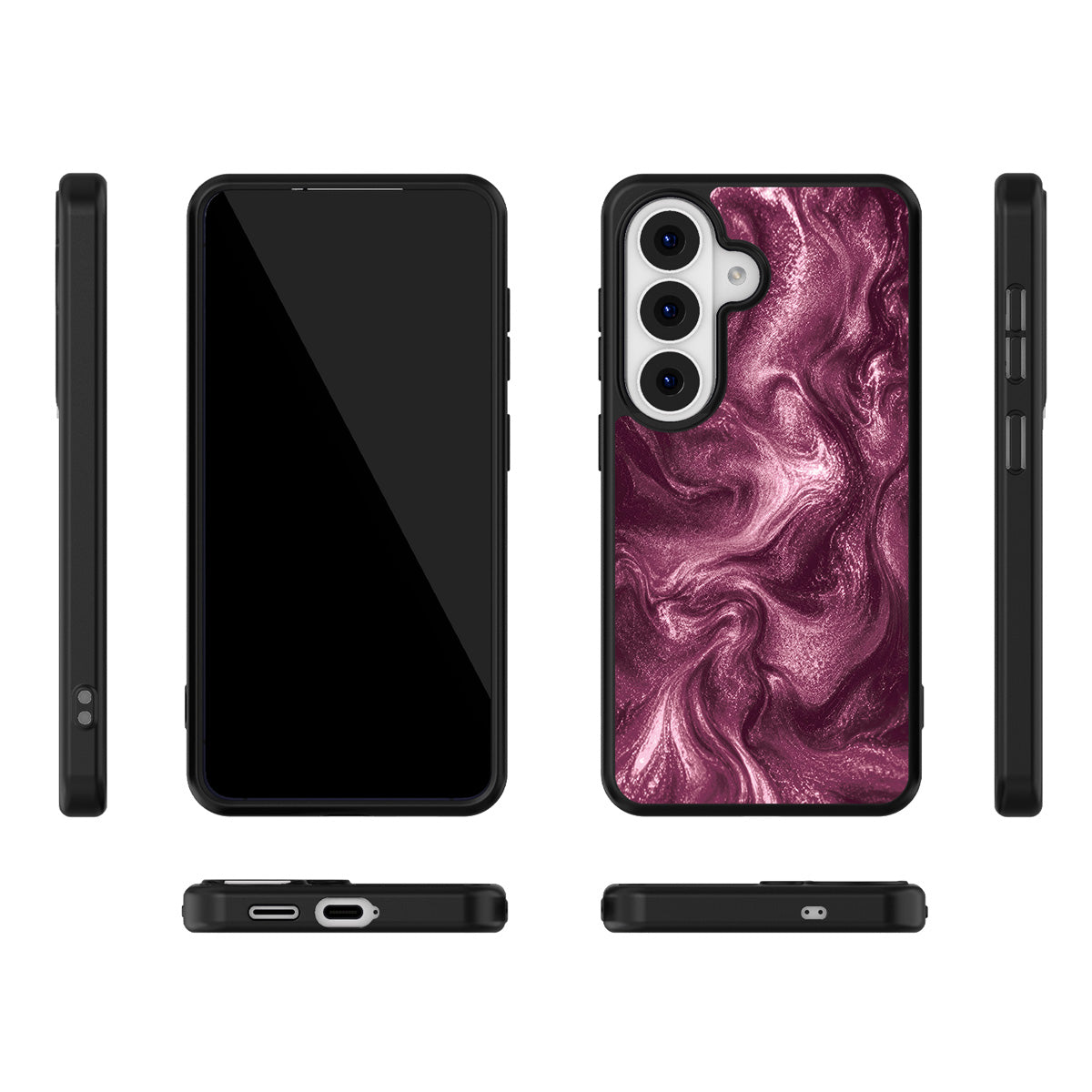 Wine Shimmer Samsung Galaxy S26 Plus case – multi-angle view