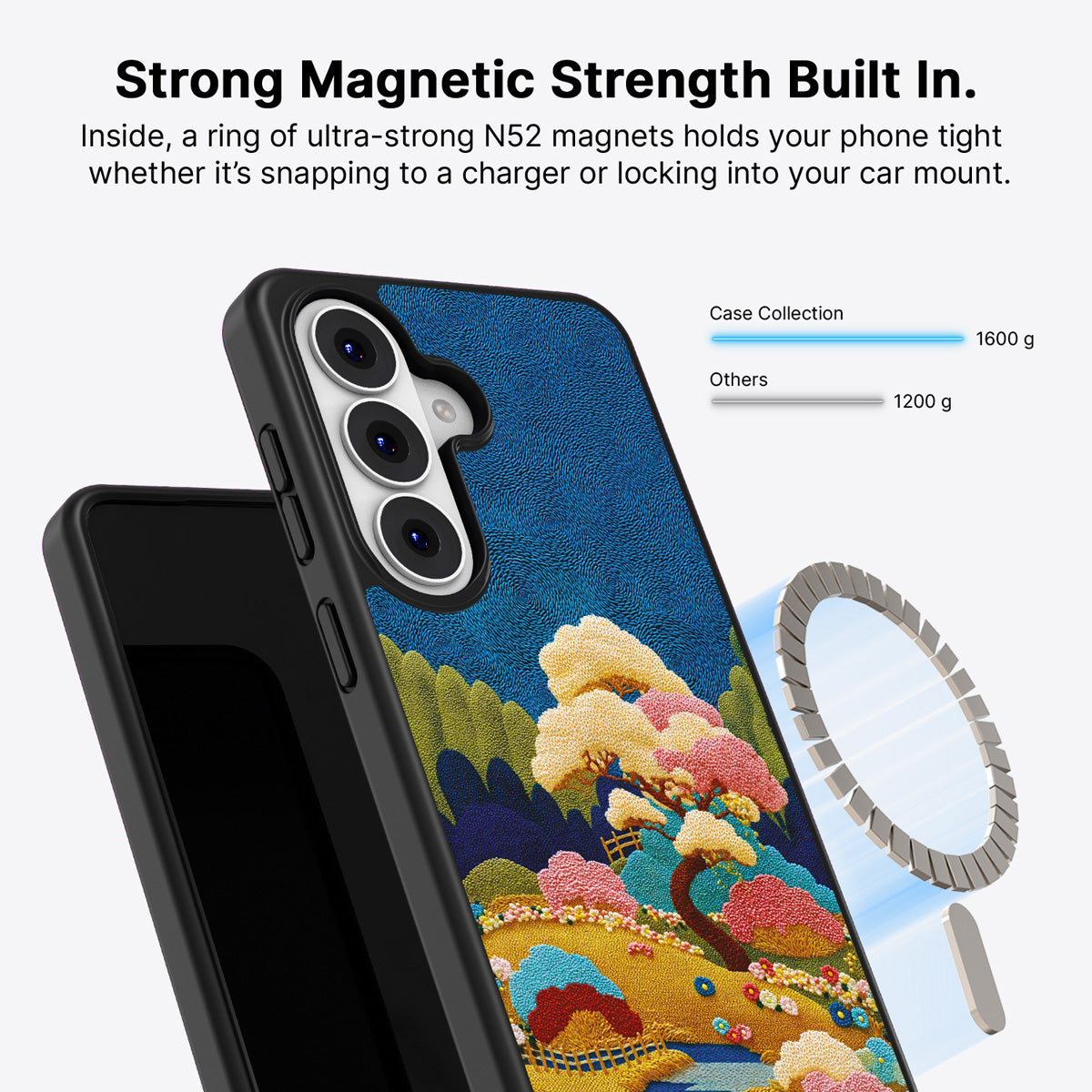 Samsung Galaxy S26 Qi2 magnetic case with N52 magnets – Zen Garden design